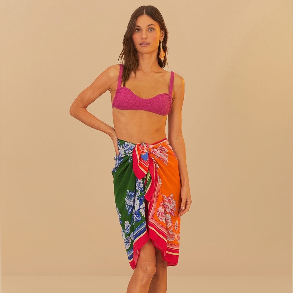 Farm Rio Mixed Scarves Floral Elegance Sarong NEW NWT